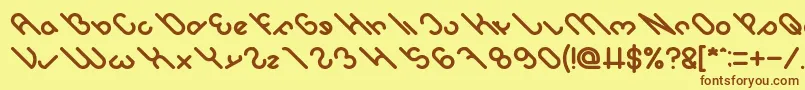 owaikeo Bold-fontti – ruskeat fontit keltaisella taustalla