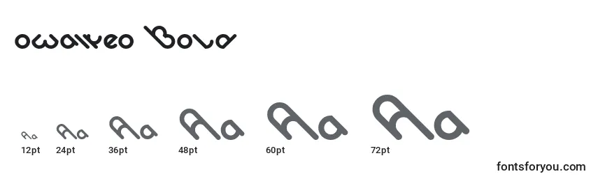 Размеры шрифта Owaikeo Bold