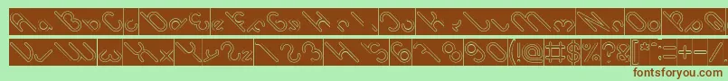 owaikeo Hollow Inverse Font – Brown Fonts on Green Background