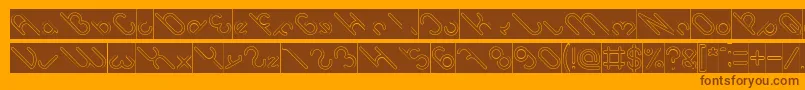 owaikeo Hollow Inverse Font – Brown Fonts on Orange Background