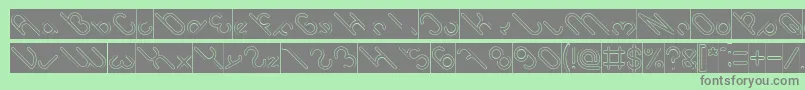 owaikeo Hollow Inverse Font – Gray Fonts on Green Background