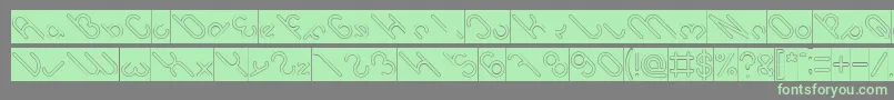 owaikeo Hollow Inverse-fontti – vihreät fontit harmaalla taustalla