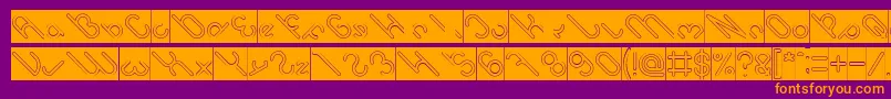 owaikeo Hollow Inverse Font – Orange Fonts on Purple Background