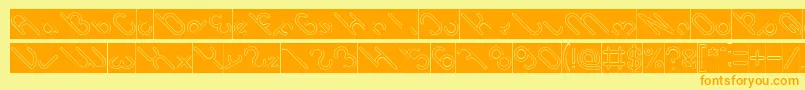 owaikeo Hollow Inverse Font – Orange Fonts on Yellow Background