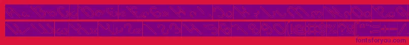 owaikeo Hollow Inverse Font – Purple Fonts on Red Background