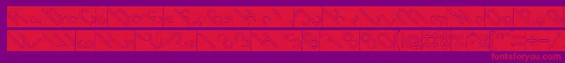 owaikeo Hollow Inverse Font – Red Fonts on Purple Background