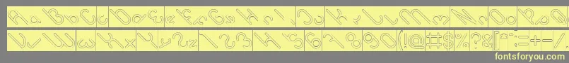 owaikeo Hollow Inverse-fontti – keltaiset fontit harmaalla taustalla