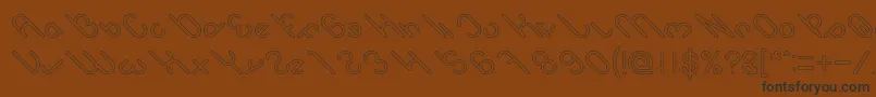 owaikeo Hollow-Schriftart – Schwarze Schriften auf braunem Hintergrund