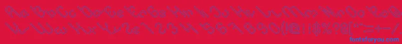 owaikeo Hollow Font – Blue Fonts on Red Background