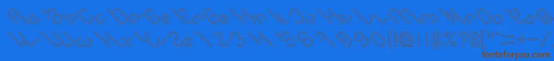 owaikeo Hollow-Schriftart – Braune Schriften auf blauem Hintergrund