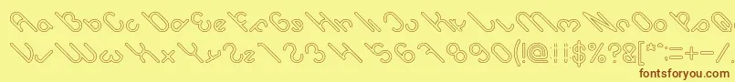 owaikeo Hollow-fontti – ruskeat fontit keltaisella taustalla