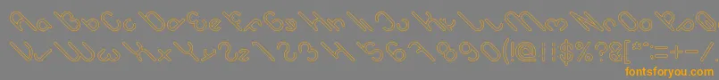 owaikeo Hollow-Schriftart – Orangefarbene Schriften auf grauem Hintergrund