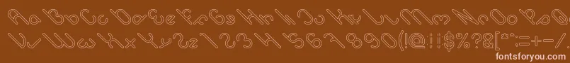 owaikeo Hollow-Schriftart – Rosa Schriften auf braunem Hintergrund