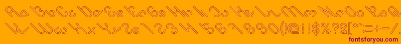 owaikeo Hollow Font – Purple Fonts on Orange Background