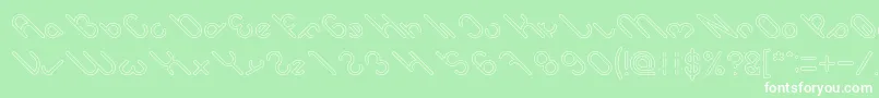 owaikeo Hollow-Schriftart – Weiße Schriften auf grünem Hintergrund