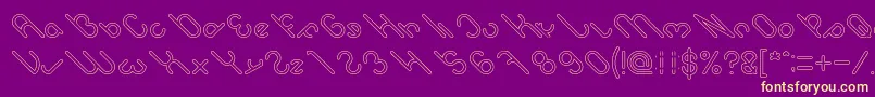 Fonte owaikeo Hollow – fontes amarelas em um fundo roxo