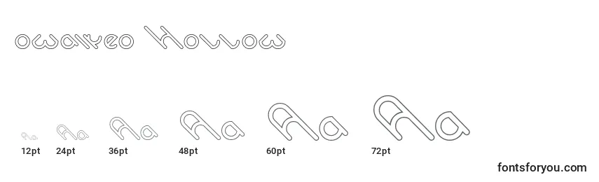 Owaikeo Hollow Font Sizes