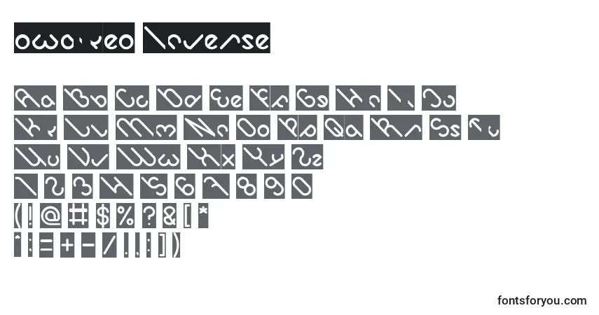 A fonte Owaikeo Inverse – alfabeto, números, caracteres especiais