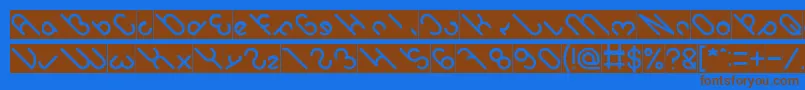 owaikeo Inverse Font – Brown Fonts on Blue Background