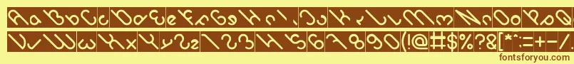 owaikeo Inverse Font – Brown Fonts on Yellow Background