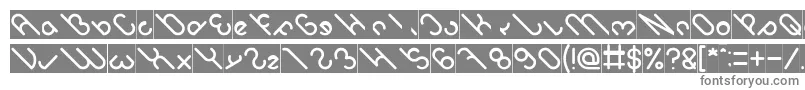 フォントowaikeo Inverse – 白い背景に灰色の文字