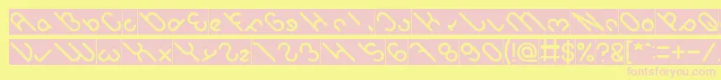 owaikeo Inverse Font – Pink Fonts on Yellow Background