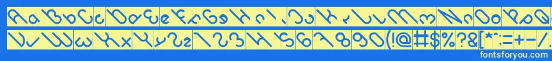 owaikeo Inverse Font – Yellow Fonts on Blue Background