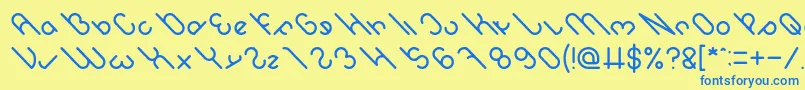 owaikeo Light Font – Blue Fonts on Yellow Background