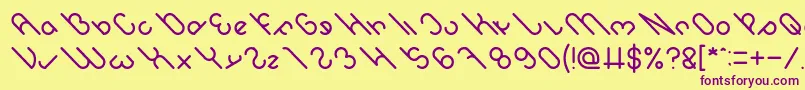 owaikeo Light Font – Purple Fonts on Yellow Background