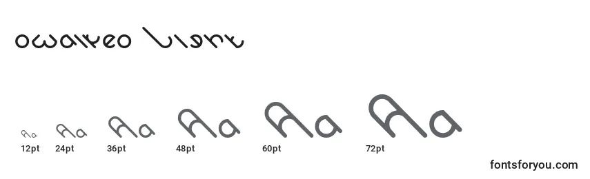 Owaikeo Light Font Sizes