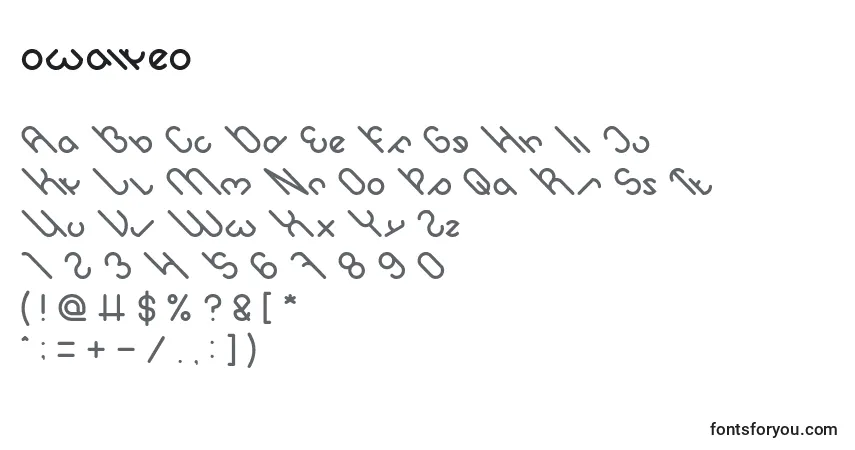 Schriftart Owaikeo (136367) – Alphabet, Zahlen, spezielle Symbole