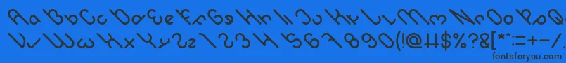 owaikeo Font – Black Fonts on Blue Background