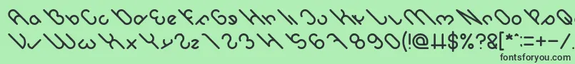 owaikeo-fontti – mustat fontit vihreällä taustalla