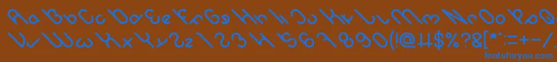 owaikeo-fontti – siniset fontit ruskealla taustalla