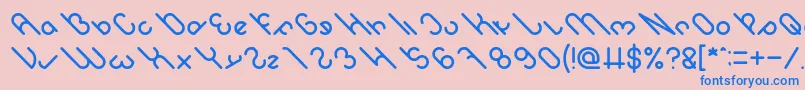 owaikeo Font – Blue Fonts on Pink Background