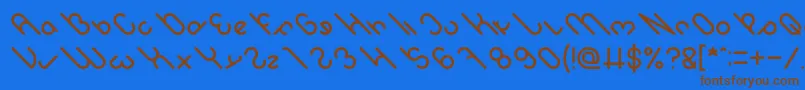 owaikeo-fontti – ruskeat fontit sinisellä taustalla