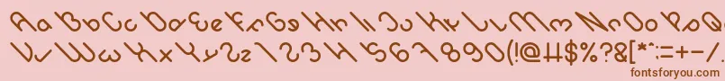 owaikeo Font – Brown Fonts on Pink Background