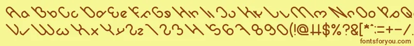 owaikeo Font – Brown Fonts on Yellow Background
