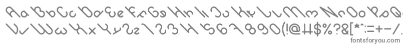 owaikeo-Schriftart – Graue Schriften auf weißem Hintergrund