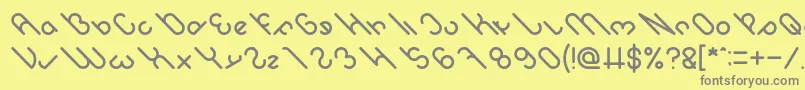 owaikeo Font – Gray Fonts on Yellow Background