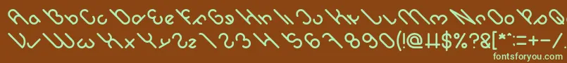 owaikeo Font – Green Fonts on Brown Background