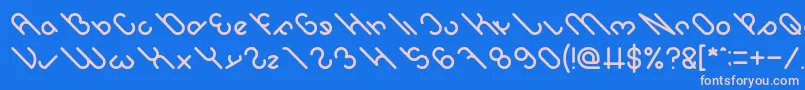 owaikeo Font – Pink Fonts on Blue Background