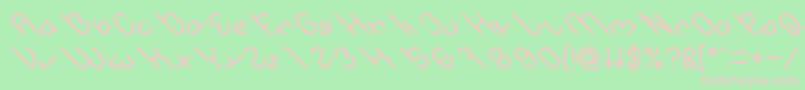 owaikeo-fontti – vaaleanpunaiset fontit vihreällä taustalla