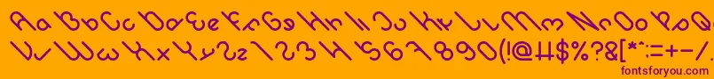 owaikeo Font – Purple Fonts on Orange Background