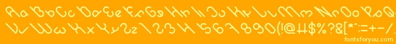 owaikeo Font – Yellow Fonts on Orange Background