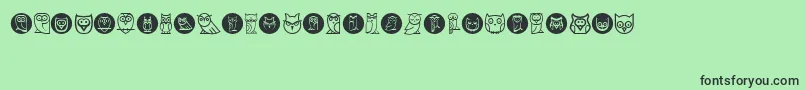 Owls Font – Black Fonts on Green Background
