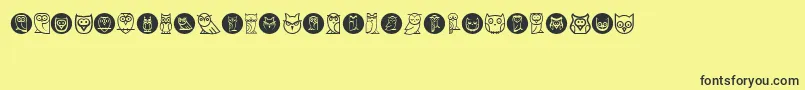 Owls Font – Black Fonts on Yellow Background