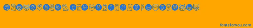 Owls Font – Blue Fonts on Orange Background