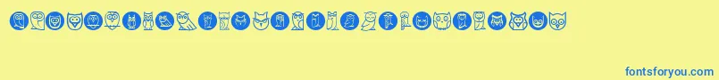 Owls Font – Blue Fonts on Yellow Background