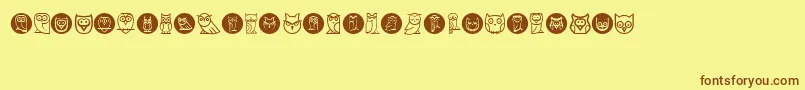 Owls Font – Brown Fonts on Yellow Background